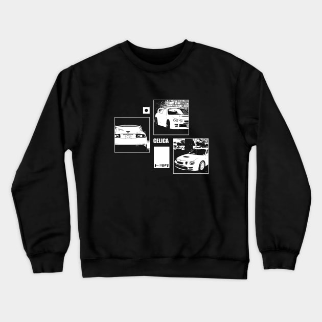 TOYOTA CELICA GT-FOUR Black 'N White Archive (Black Version) Crewneck Sweatshirt by Cero